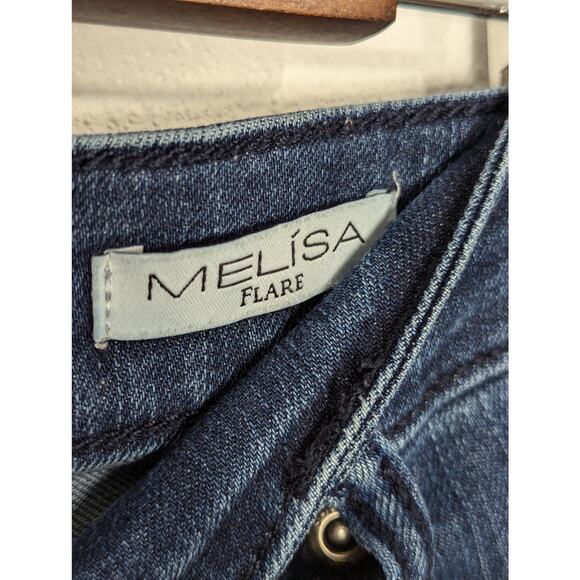 Women's Melisa Flare Jeans By Sofia Vergara High Rise Blue Denim Size 16 - Picture 6 of 8